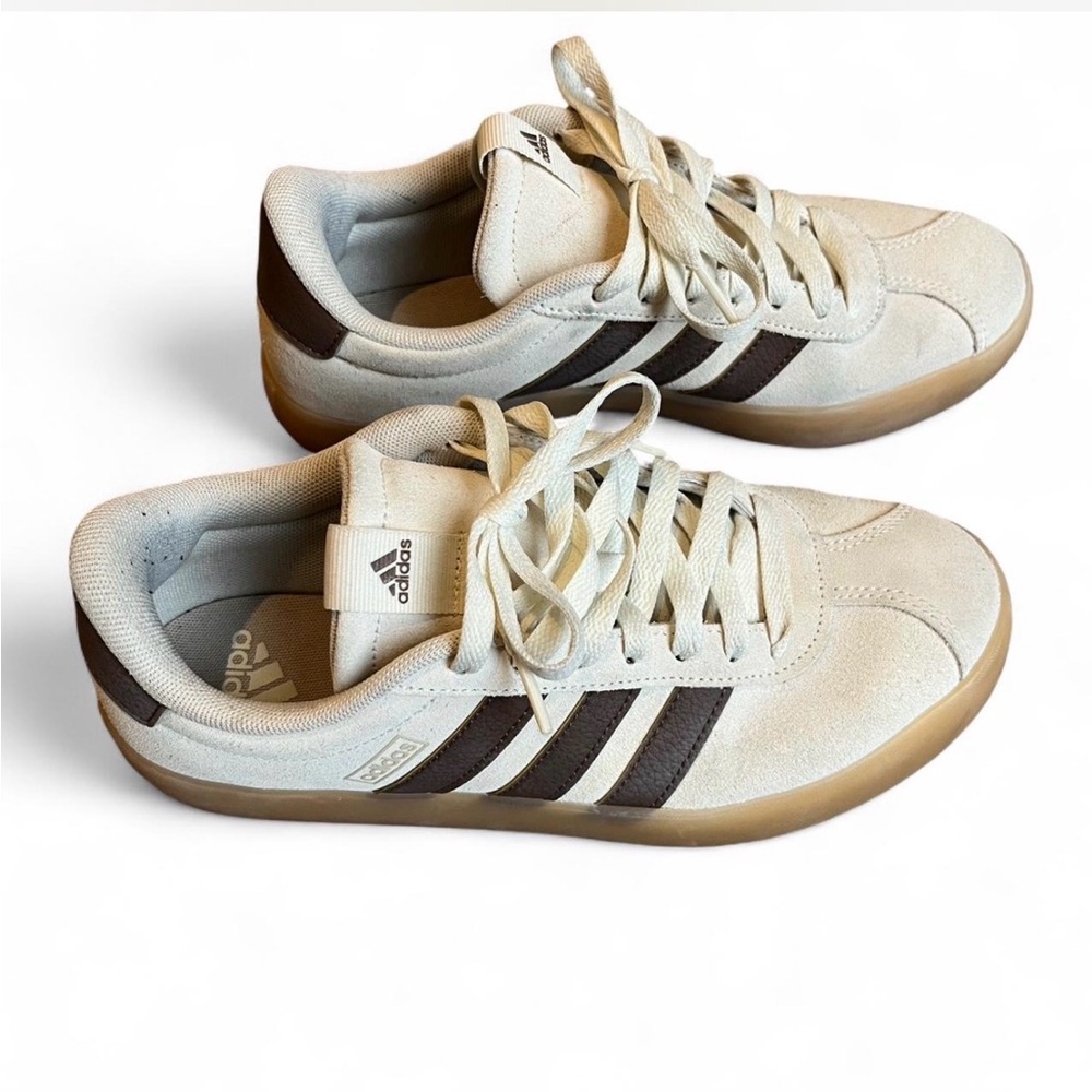 Adidas white Cream suede and cocoa Brown Shoes sneakers trainers women’s 8